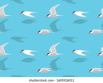 Tern Flying Cute Cartoon Vector Seamless Background Wallpaper-01