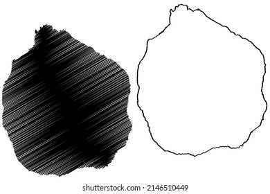 Ternate island (Republic of Indonesia, South East Asia, Maluku Islands) map vector illustration, scribble sketch Ternate map