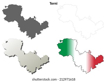 Terni blank detailed outline map set - vector version