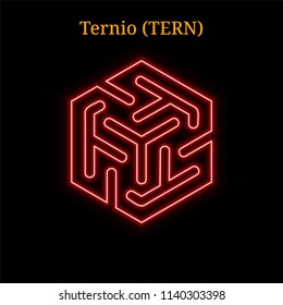 Ternio (TERN) cryptocurrency symbol. Vector illustration eps10 isolated on black background