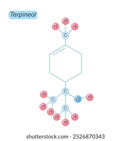 Terpineol is a fragrant monoterpene alcohol found in essential oils, known for its pleasant scent and antimicrobial properties, widely used in perfumes, cosmetics, and cleaning products.