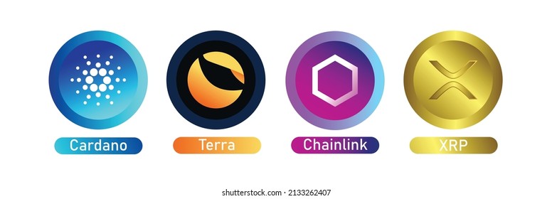 Terra, Cardano, Solana, Gala Logo, Icon Set Cryptocurrency, Altcoins