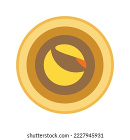 Terra Classic  cryptocurrency golden coin isolated on white background vector illustration.ai