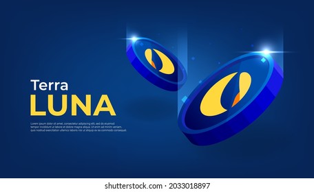 Terra Classic (LUNC) banner. LUNC coin cryptocurrency concept banner background.