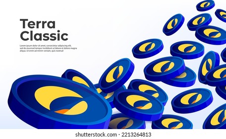 Terra Classic (LUNC) cryptocurrency concept banner background.