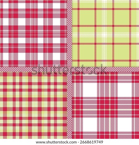 Terra Cotta, Pink, Dirty Orange and Scarlet seamless pattern set of 4
