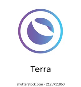 Terra Cryptocurrency Coin Icon. Cryptocurrency Vector Icon. LUNA Coin Symbol. Flat Vector Illustration - Vector