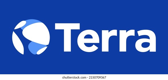 Terra Cryptocurrency With Symbol TERRA Logo With Typography. Crypto Logotype Vector Illustration Of Digital Currency Brand. 