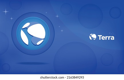 Terra (LUNA) crypto currency coin banner and background vector illustration 