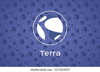 Terra LUNA crypto currency digital paymentenc system blockchain. Cryptocurrency trading crisis and crash. Vector illustration.