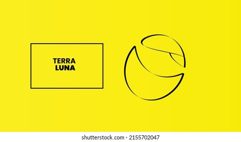 Terra Luna cryptocurrency 3d logo isolated on yellow background with copy space.
vector illustration of Terra banner design concept.