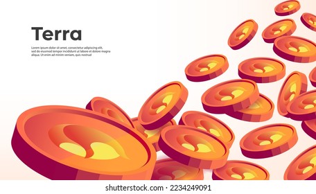 Terra (LUNA) cryptocurrency concept banner background.