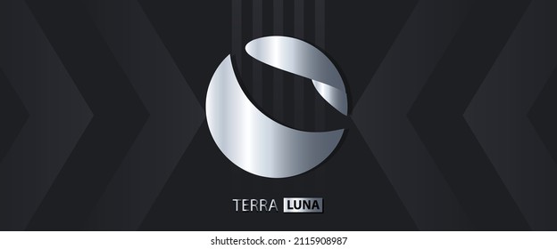 Terra LUNA Cryptocurrency symbol vector illustration. Block chain based technology background with crypto logo design. 