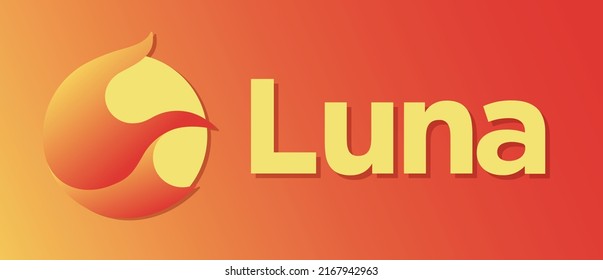 Terra LUNA cryptocurrency vector poster and web banner template. 