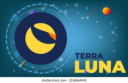 Terra LUNA token symbol. DeFi project decentralized finance. Vector EPS10.