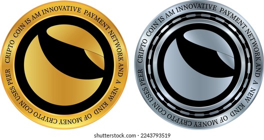 terra luna virtual currency logo. vector illustrations. 3d illustrations.