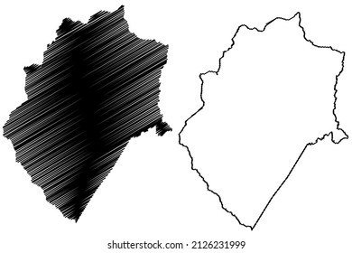 Terra Nova municipality (Bahia state, Municipalities of Brazil, Federative Republic of Brazil) map vector illustration, scribble sketch Terra Nova map