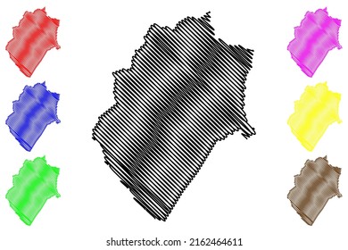 Terra Nova municipality (Bahia state, Municipalities of Brazil, Federative Republic of Brazil) map vector illustration, scribble sketch Terra Nova map