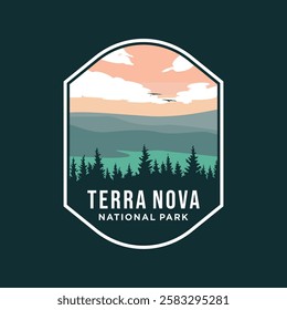 Terra Nova National Park Emblem patch logo illustration on dark background