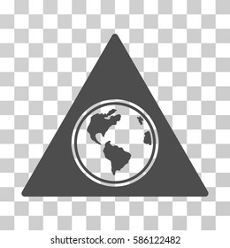 Terra Triangle vector pictogram. Illustration style is flat iconic gray symbol on a transparent background.