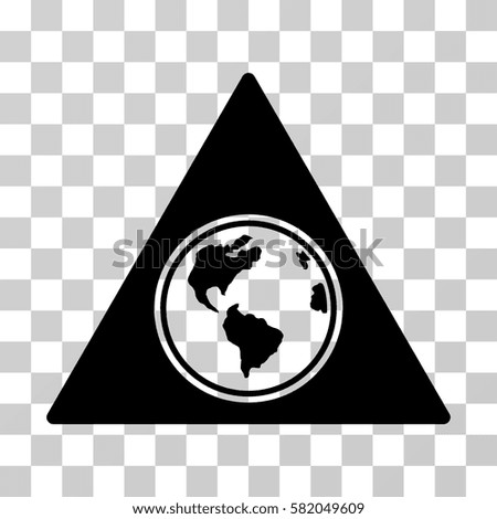 Terra Triangle vector pictograph. Illustration style is flat iconic black symbol on a transparent background.
