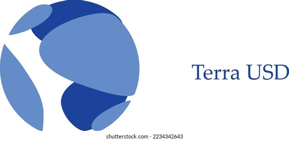 Terra USD (UST)  cryptocurrency logo isolated on white background vector illustration