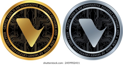 terra virtua kolect-tvk coin vector illustrations. 3d illustration. vector coins.