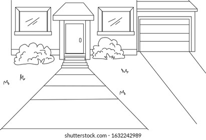 terrace in black white concept