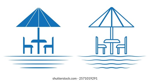 Terrace cafe icon set. Terrace  cafe icon for app, logo, web design. vector illustration eps 10.