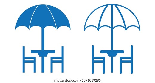 Terrace cafe icon set. Terrace  cafe icon for app, logo, web design. vector illustration eps 10.