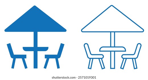 Terrace cafe icon set. Terrace  cafe icon for app, logo, web design. vector illustration eps 10.