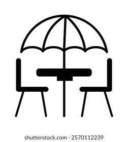 Terrace cafe icon set. Rooftop coffee table  symbol for UI designs . Terrace cafe icon vector illustration eps 10.