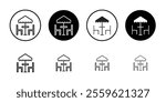 Terrace cafe icon Thin line flat illustration