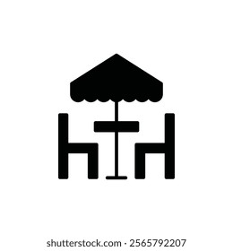 Terrace cafe icon Vector flat thin line illustration