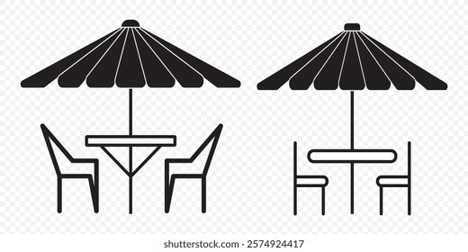Terrace cafe icon Vector illustration in black. eps 10.