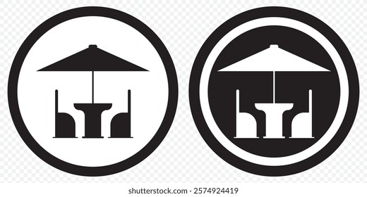 Terrace cafe icon Vector illustration in black. eps 10.