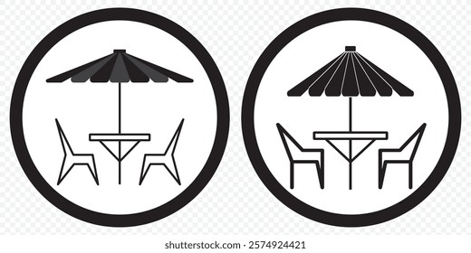 Terrace cafe icon Vector illustration in black. eps 10.