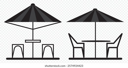 Terrace cafe icon Vector illustration in black. eps 10.