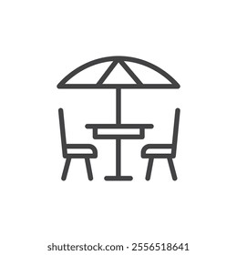 Terrace cafe icon Vector logo outline