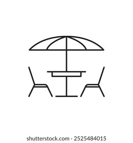 Terrace cafe line icon graphic design illustration 