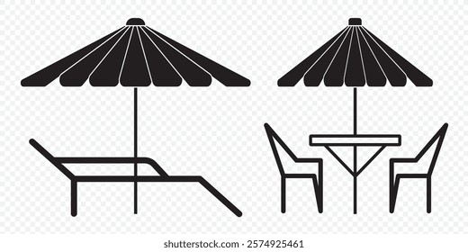 Terrace cafe line icon, outline vector sign, linear style pictogram isolated on white. Symbol, logo illustration. Editable stroke. Pixel perfect vector graphics. eps 10.