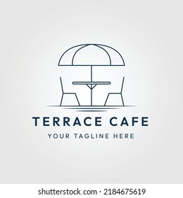 terrace cafe linear logo, icon and symbol, vector illustration design