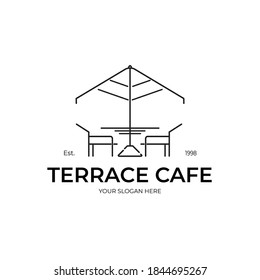 Terrace cafe logo vector illustration design