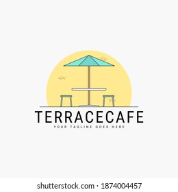 Terrace cafe logo vector illustration design