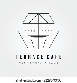 terrace cafe logo vector illustration design