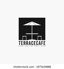 Terrace cafe minimalist logo vector illustration design