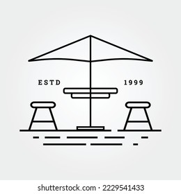 diseño de ilustración vectorial del logo de terraza en la playa
