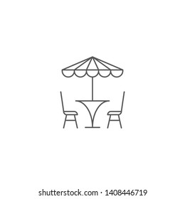 Terrace cafe vector icon concept, isolated on white background