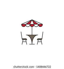 Terrace cafe vector icon concept, isolated on white background