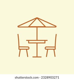 Terrace cafe vector illustration line art editable single icon.